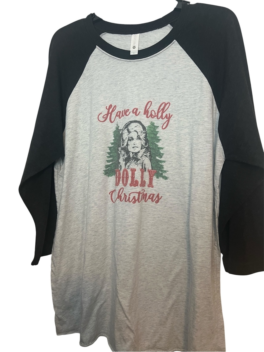 Next Level Black&Gray Have a Dolly Christmas. size XL